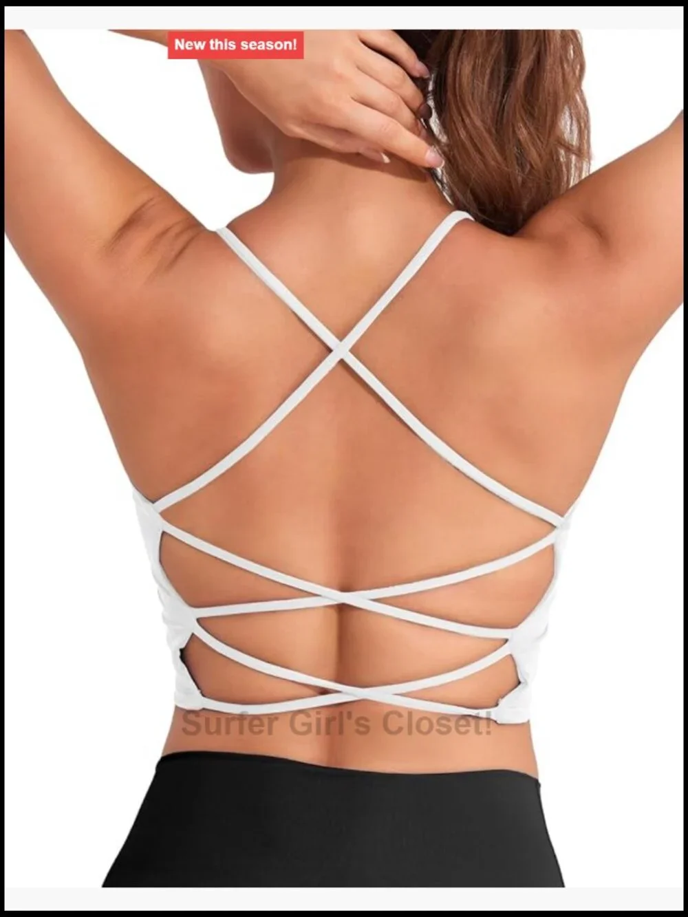Open Back Longline Sports Bra with Built in Bra High Support Removable Pads